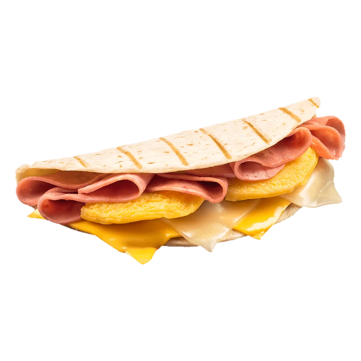 Flatbread de jamón, queso y huevo de gitane