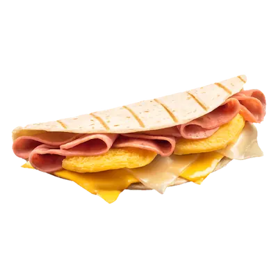 Flatbread de jamón, queso y huevo de gitane
